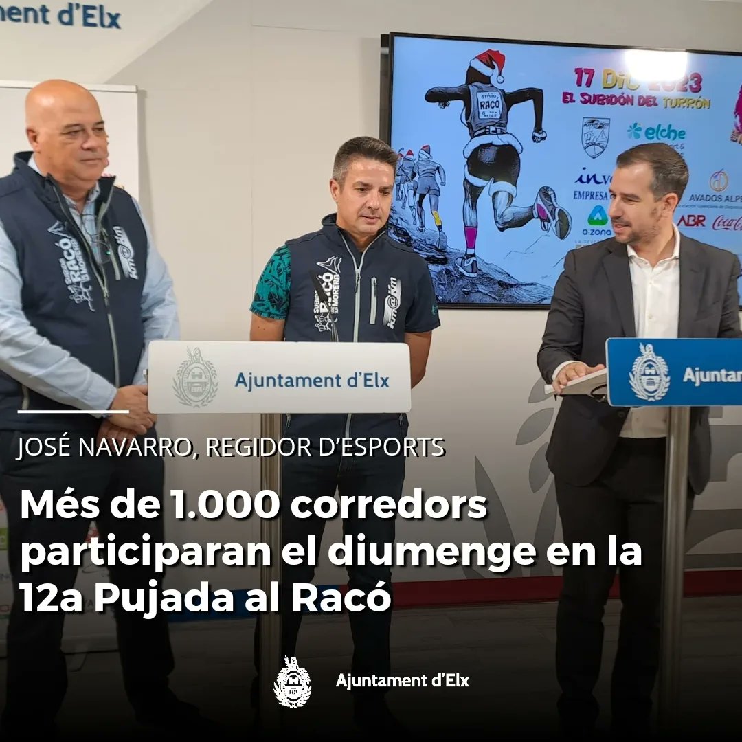 🏃‍♀️ Més de 1.000 corredors participaran el diumenge en la 12a Pujada al Racó.

#Elx

🏃‍♀️ Más de 1.000 corredores participarán el domingo en la 12ª Subida al Racó.

#Elche
