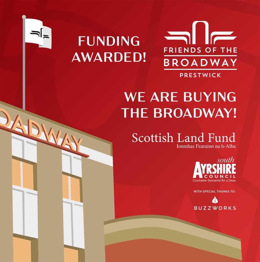 FotBroadwayP's tweet photo. 🎉 BREAKING NEWS: We are buying the Broadway!

We are delighted to announce that our application to the Scottish Land Fund has been officially accepted, and we have been awarded the funding to purchase the Broadway Cinema.

Now let's enjoy the journey. Together! ❤️ https://t.co/BdfmHuqj1E
