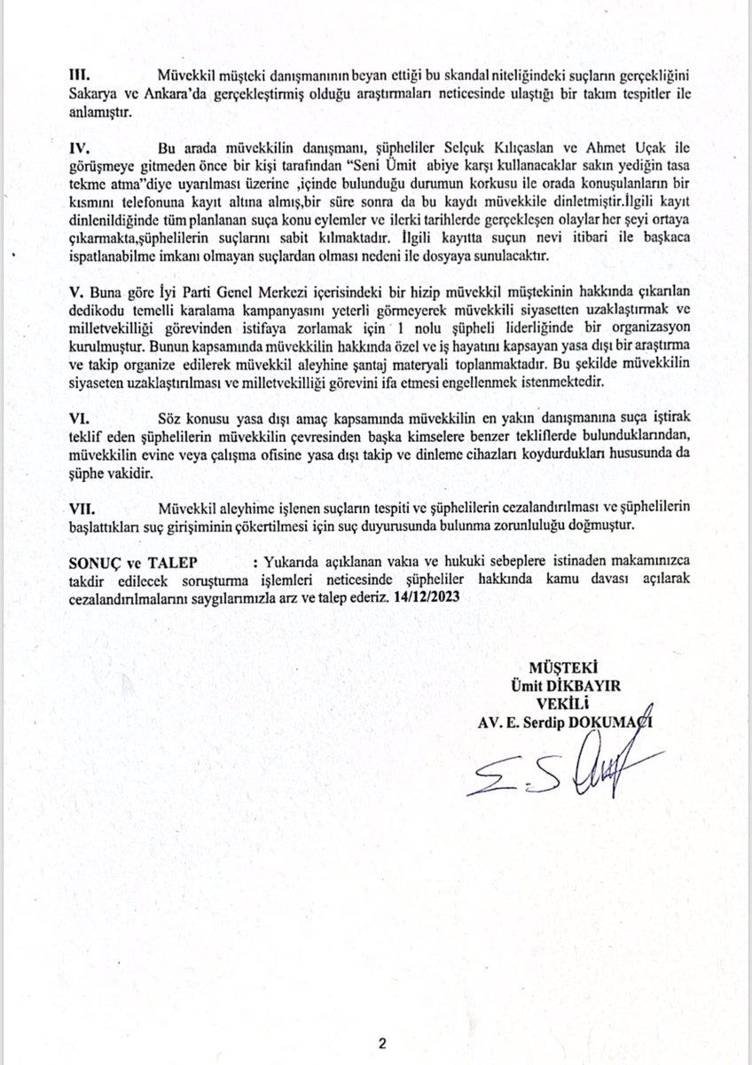 UmitDikbayir's tweet photo. Tuzak kurmak,
İftira atmak,
Ahlaksız teklifte bulunmak, İYİ insanların işi olamaz.
Yapanlar için Cumhuriyet Savcılığı'na başvurdum.
Adaletin peşinde, hak aramaktan geri durmayacağım. https://t.co/Di9dFnukE6