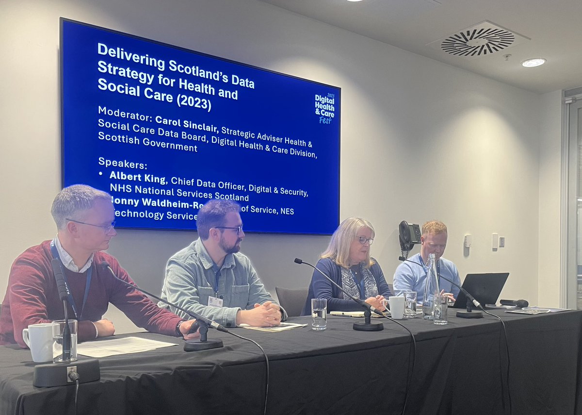 Carol Sinclair introducing Data Strategy session #digifest23 discussing the ‘DNA for data in health &amp; social care’ 
<a href="/DigiCare4Scot/">DigiHealthCareScot</a> 

#data #datastrategy #digitalhealth <a href="/NHS_Education/">NHS Education for Scotland (NES)</a>
