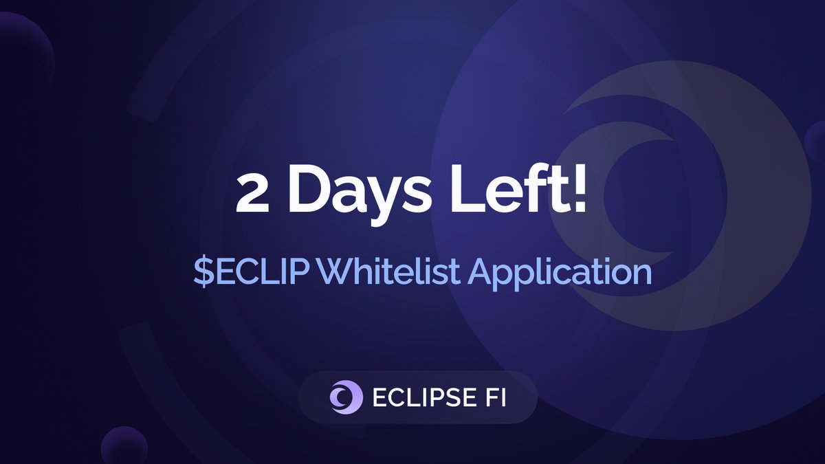 Eclipsefi's tweet photo. Eclipsoors! Over 5000 users have already applied for the $ECLIP IDO Whitelist. Anyone can try their luck and get a chance to win an $ECLIP allocation at the early stage 💜

1.  Go to https://t.co/h6NwSmWtsp
2.  Verify your wallet
3.  Apply & wait for the results

Only 2 days left 👀

PS. We have uploaded all the missing Eclipse Pioneer NFTs. Mint your IDO NFTs here: https://t.co/hVLRqNGNVF