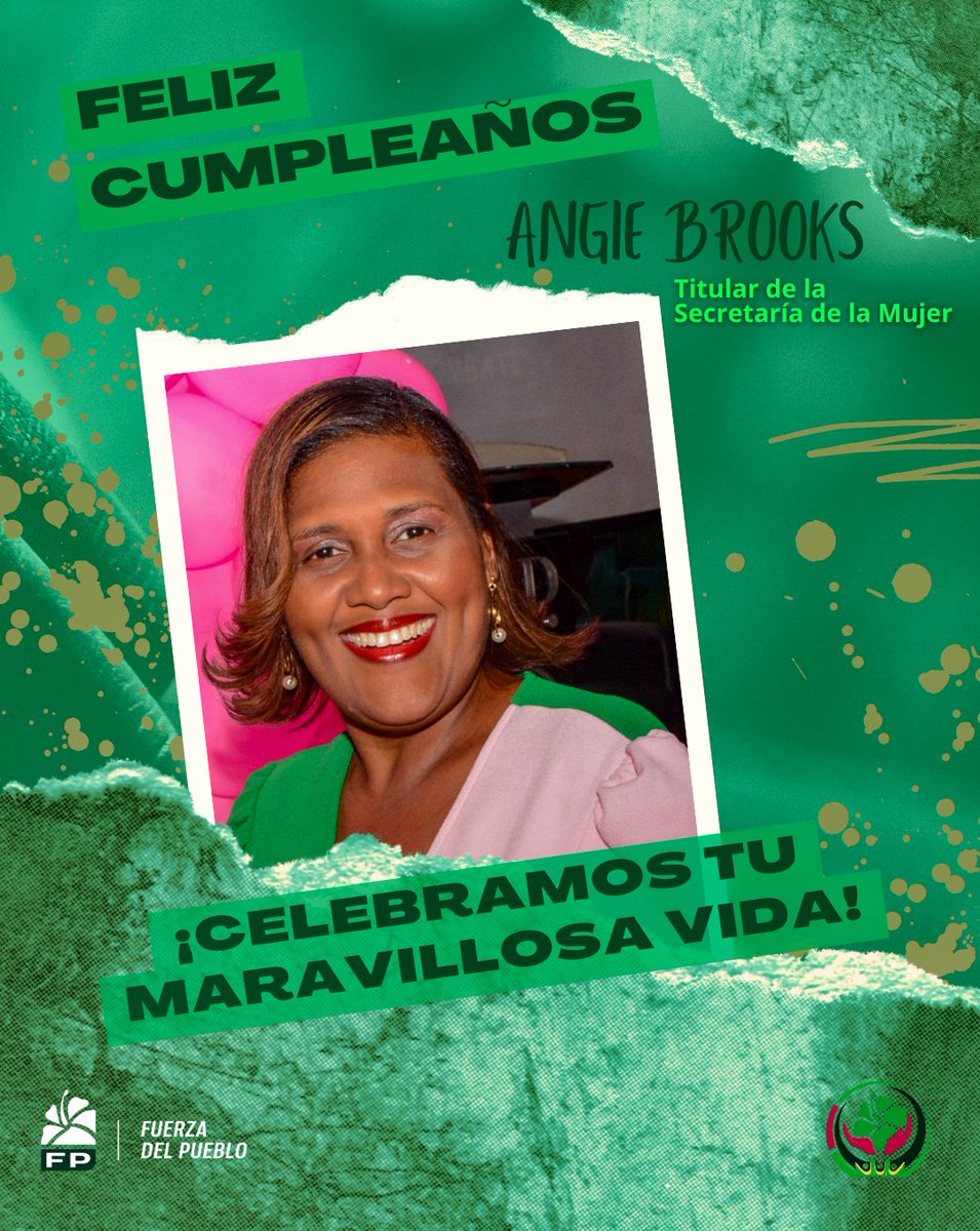 fmujerdelpueblo's tweet photo. En este día, celebramos la vida de nuestra titular de la Mujer FP, Angie Brooks(@AngieBrooks27). 

Feliz cumpleaños a esta gran mujer que cada día deja huellas con su gran espíritu y trabajo incansable.

💚💚💚💚💚

#FuerzaDelPueblo
#SecretaríaDeLaMujer
#UnidasSomosLaFuerza https://t.co/e8B7qup7zm