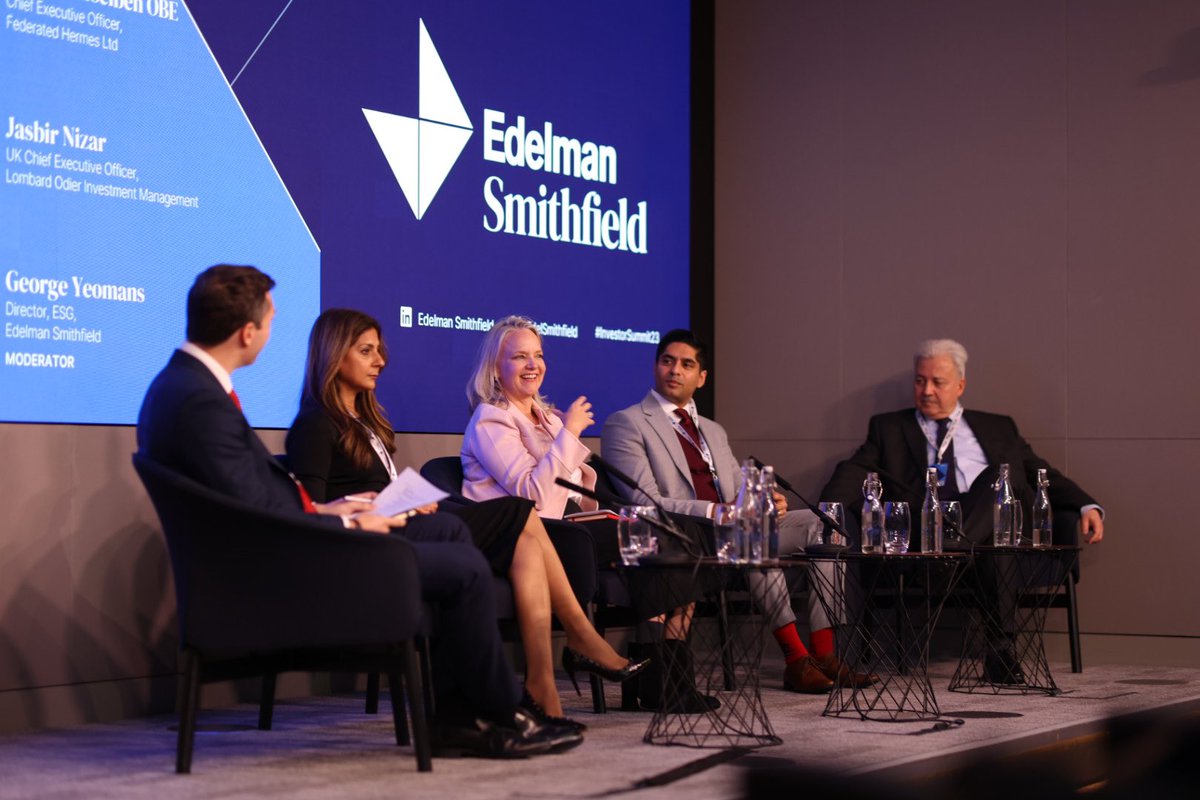 EdelSmithfield's tweet image. Following #COP28 in Dubai, experts at @FederatedHermes, @HSBC, @VLKcorporate and @LOIMnews share their views on the outlook for ESG in the coming year in the penultimate panel of the day.