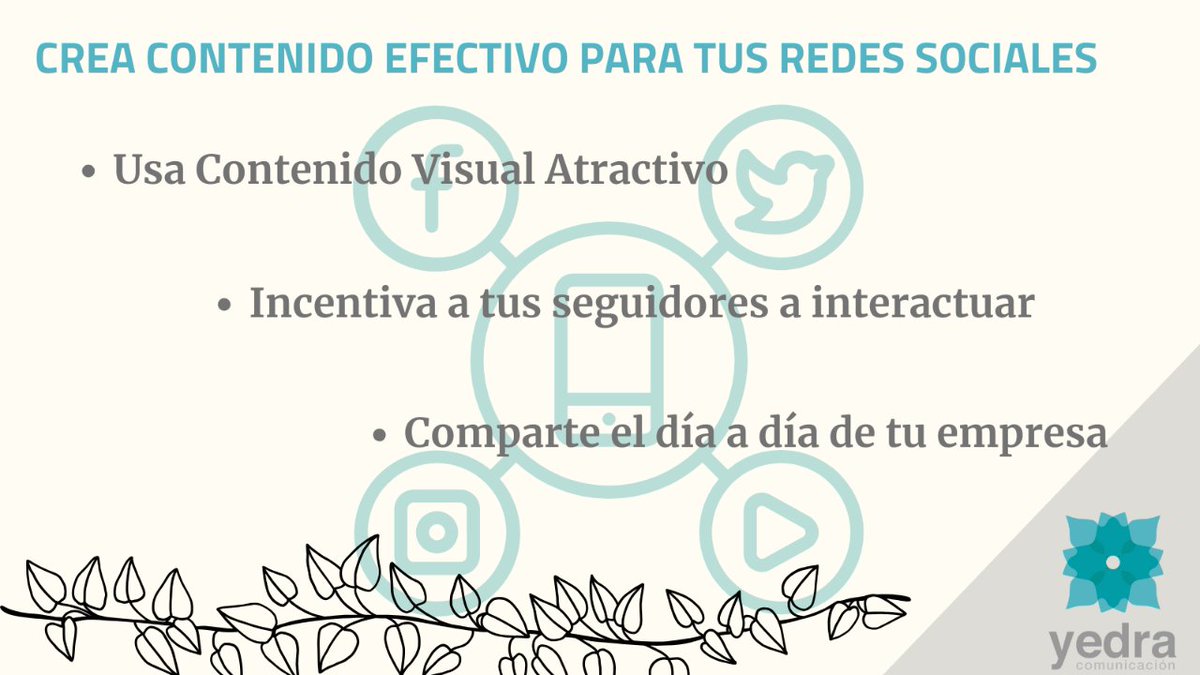 🤔 ¿Quieres aumentar tus interacciones en #RedesSociales? 📈 

🩵 Desde #YedraComunicación te traemos 3 sugerencias a la hora de crear contenido.

¡Ponlas en práctica y compártenos tus resultados!
🖥️ yedracomunicacion.com
📥 info@yedracomunicacion.com

#ComunicaYVende