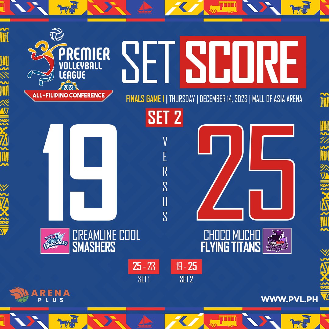 pvlph's tweet photo. FLYING TITANS REGROUP! 🍫

Catch Game 1 of CREAMLINE 🍨 VS CHOCO MUCHO 🍫 on https://t.co/ihdl9Qn3VC 🌐, One Sports 📺, One Sports+ 📺, Cignal Play 📱, SMART Livestream 📱, or Pilipinas Live 📱 right now!

#PVL2023 🏐 | #TheHeartOfVolleyball ❤️ https://t.co/kUqvkxMFeb