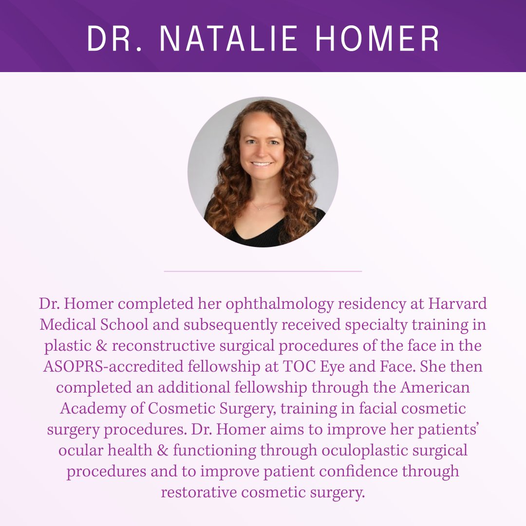 ABFCSorg's tweet photo. Meet ABFCS diplomate Dr. Natalie Homer of Stanford Medical Center - Byers Eye Institute in Palo Alto, CA👋

In addition to her fine-tuned surgical skills, Dr. Homer is a passionate researcher. Swipe to learn more about Dr. Homer's education &amp; training. https://t.co/uKeinTjmUF