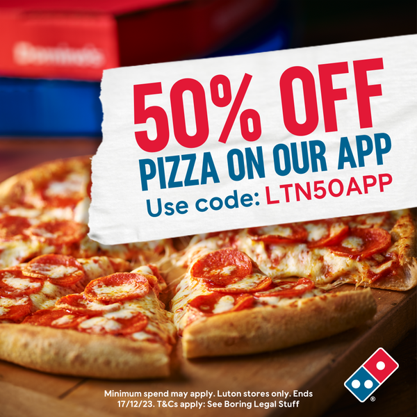 Beds SU (@bedssu) on Twitter photo Don't miss out and treat yourself to your favourite pizza! Get 50% OFF all pizzas from
<a href="/dominos_hb/">Domino's Herts & Beds</a>
Use code LTN50APP at checkout & order on the app 👉dompizza.co/deals 📷 *Participating stores. #Luton #BedsUni #Student Don't miss out and treat yourself to your favourite pizza! Get 50% OFF all pizzas from
<a href="/dominos_hb/">Domino's Herts & Beds</a>
Use code LTN50APP at checkout & order on the app 👉dompizza.co/deals 📷 *Participating stores. #Luton #BedsUni #Student