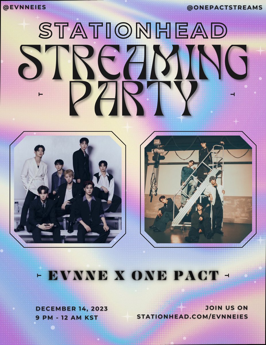 onepactstreams's tweet photo. ✨From This MOMENT✨
📻‼️WE ARE ON AIR NOW‼️
&💜! Come hang out with us on @STATIONHEAD for our collaboration with @EVNNEies🔥‼️
📍Join us on @Stationhead‼️
🎙️Host: @EVNNEies
🗓️ Dec 14th 9PM - 12AM KST
🔗 https://t.co/ZprK5GWlPQ
#EVNNEXONEPACT #EVNNE #ONEPACT #원팩트 #ワンパクト #OnePactStreamingParty