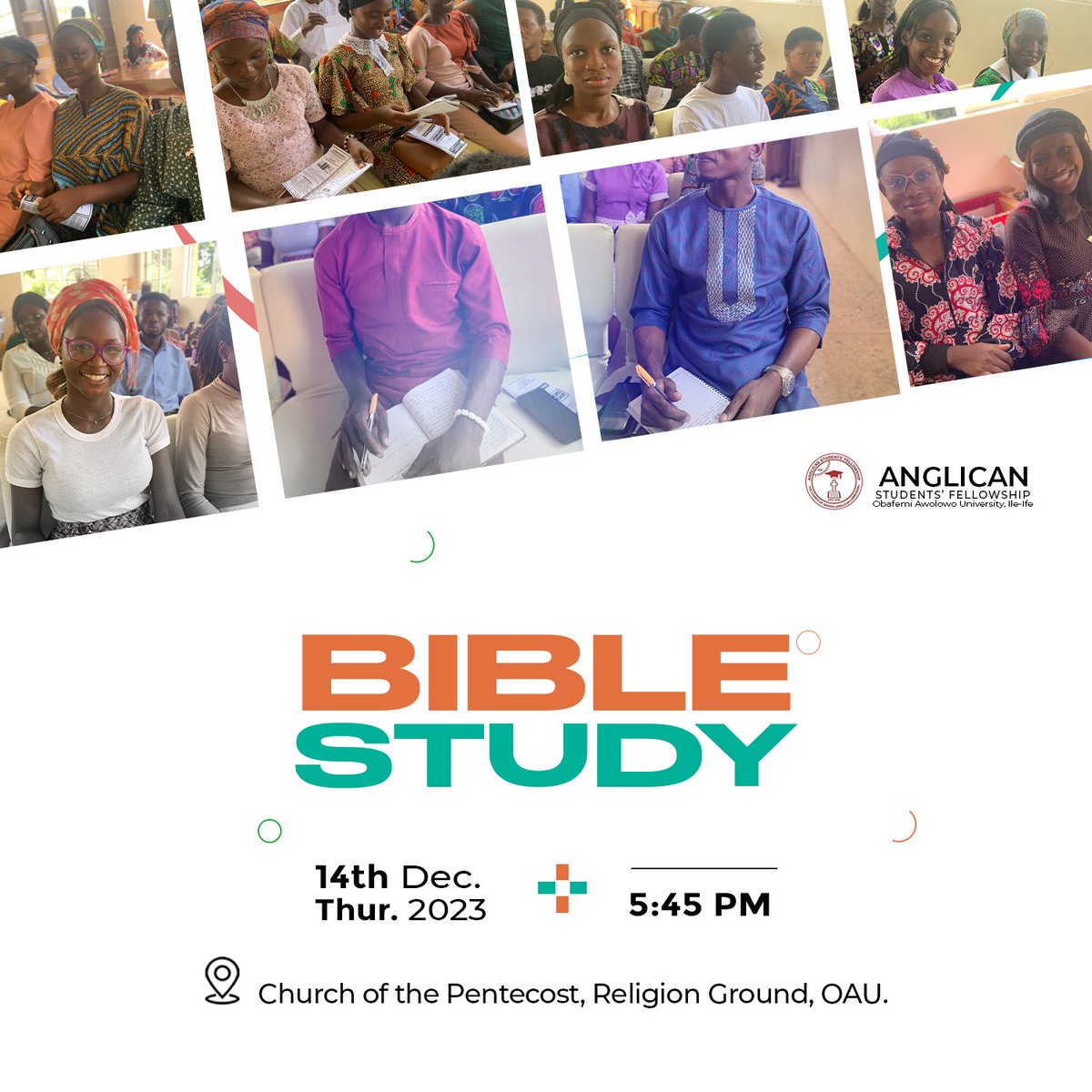 asfoau's tweet photo. It's Thursday and for us in the City, it's Bible study time. It's time for a refreshing and transformative time in God's presence. Join us at the Church of Pentecost. 
Time: 5:45 pm
Come with your notepads, bibles, pens, a heart ready to receive, and a friend or two. https://t.co/eIHlXO79Lr