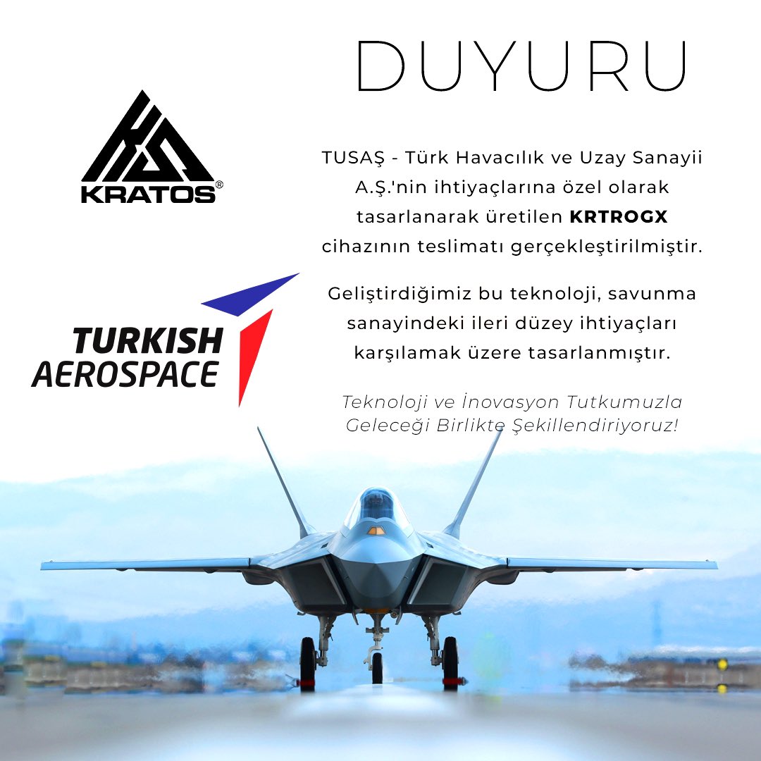 Türk Havacılık ve Uzay Sanayii A.Ş.'nin özel ihtiyaçlarına yönelik olarak geliştirdiğimiz KRTROGX cihazının teslimatını gerçekleştirmenin heyecanını yaşıyoruz. #Kratos #kratos3dscan