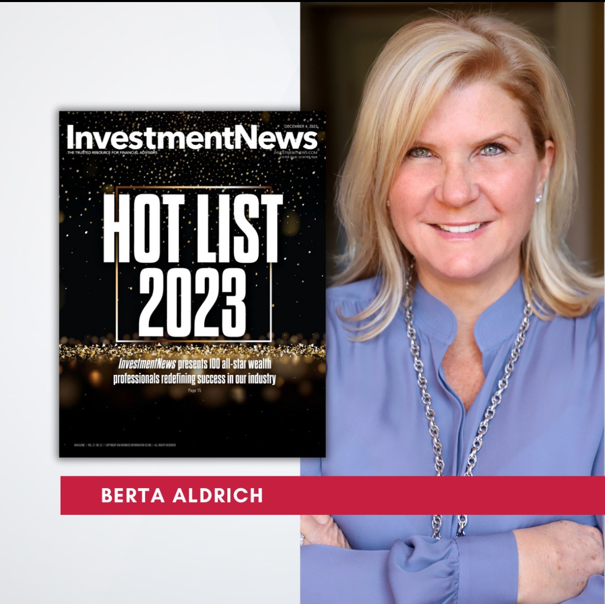 “The Hot List celebrates a collection of 100 individuals redefining success in the industry and setting new benchmarks.”
Thank you <a href="/investmentnews/">InvestmentNews</a> for this incredible honor. #investmentnews #womenexecutives #hr