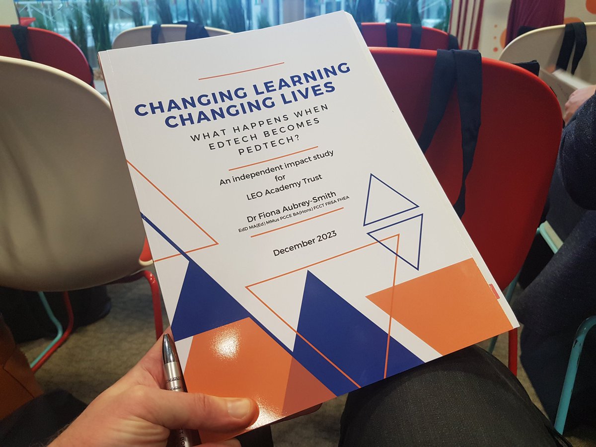 Matt_Smi's tweet photo. Delighted to learn the story of how @LEOacademies have used 1:1 tech to drive ambition, success and dignity in teaching and learning. Brilliant impact report from @FionaAS and the LEO team. Plenty of rich insights for fellow @LyftaEd schools #LEOPedTechImpact 🦁 https://t.co/ovJY4HfkNg