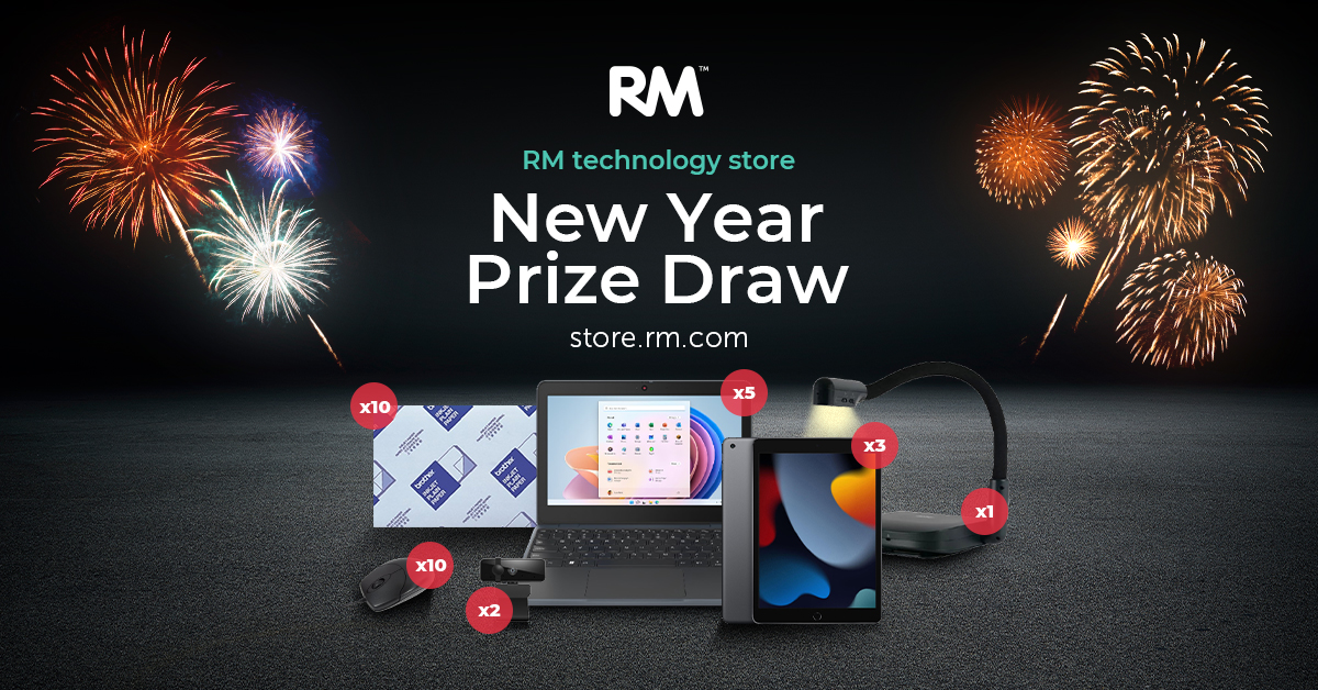💻 How about beginning 2024 with some great tech prizes? The New Year prize draw on the RM store gives your school the chance to do exactly that with laptops, iPads and more up for grabs. Full details at 👉store.rm.com