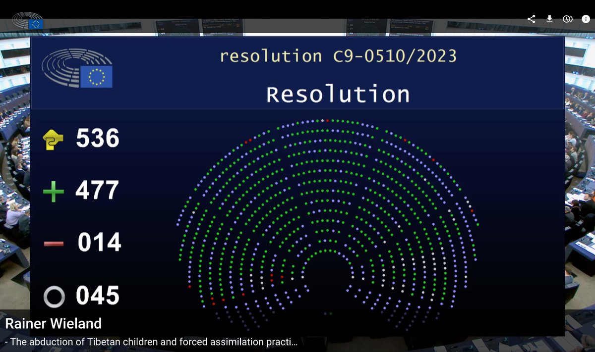 💥BREAKING: The #EuropeanParliament has just adopted a resolution on #China's #boardingschools in #Tibet! Stay tuned for the full text and our press release