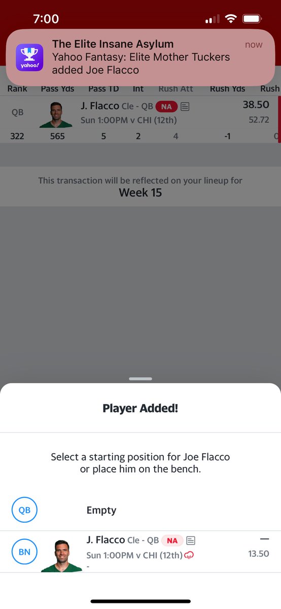 EliteRob2914's tweet image. GOOD MORNING! At 7:00 AM on 12-14-23 the most Elite move in the history of Fantasy Football was made!! Herbert’s injury required me to grab a QB so we are stepping through Eliteville on the way to a championship!! 🏈🏈💥💥🔥🔥🙌🙌😝😝🤣🤣#FantasyFootball #FantasyFootballProblems