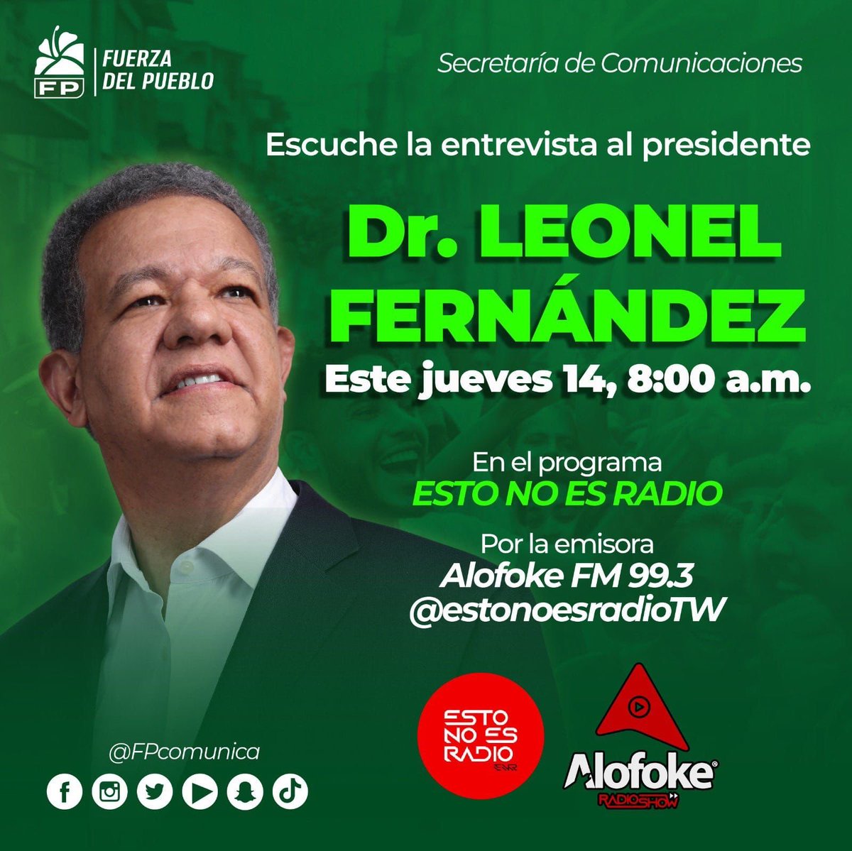 En sintonía a la espera. 😃#LeonelFernandez