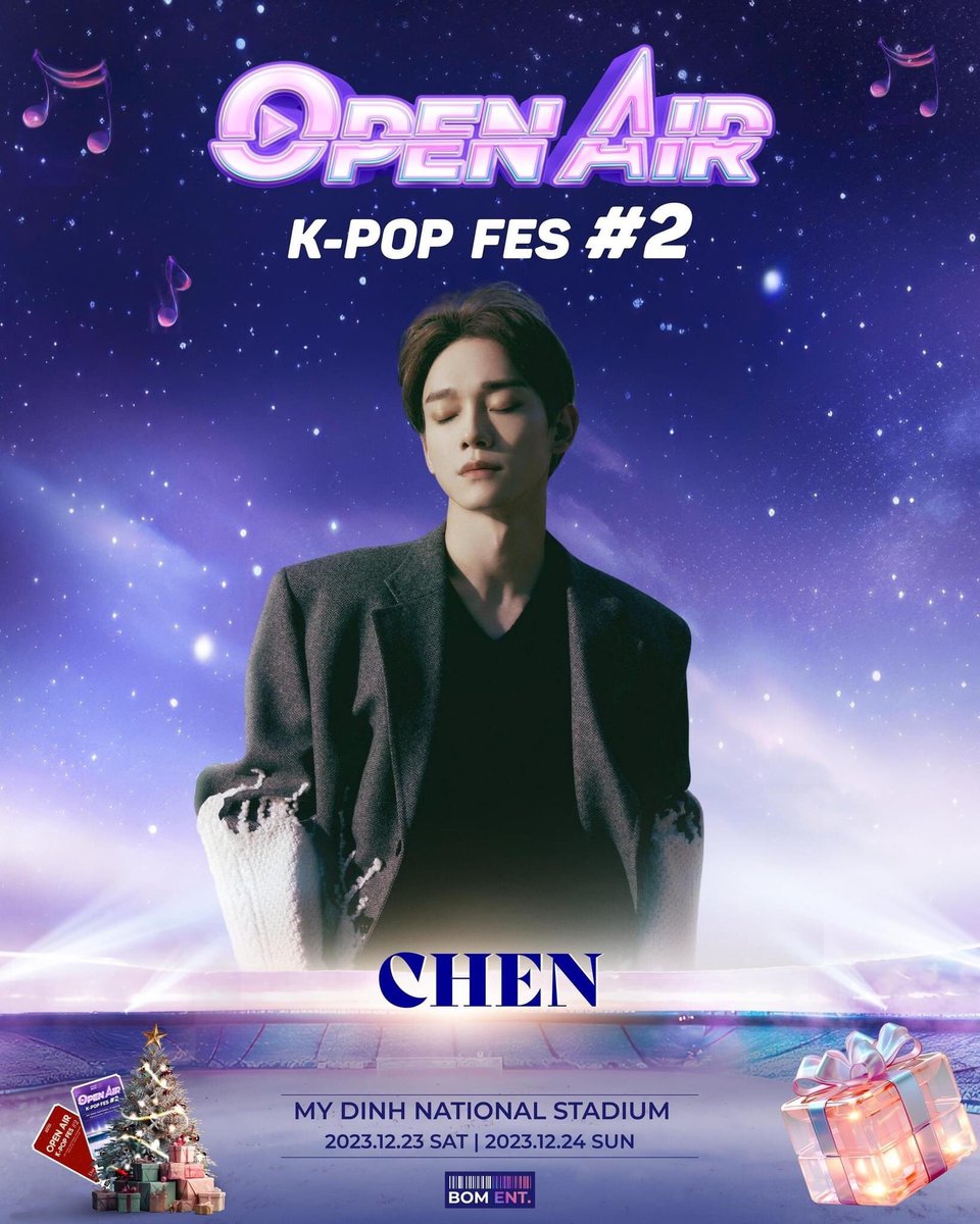 BOMEnt3108's tweet photo. 🔥ARE YOU READY TO MEET CHEN AT K-POP FESTIVAL OPEN AIR #2?

Don’t forget to grab your tickets at:
ACTIUP: https://t.co/9Y9VEXSkDe…        

🏟 My Dinh Stadium
⏰ 23/12/2023 - 24/12/2023

​​#CHEN #첸 #OPENAIR2 #HANOI #MYDINH #bom_entertainment #actiup #cake https://t.co/6IvtuNpfyb