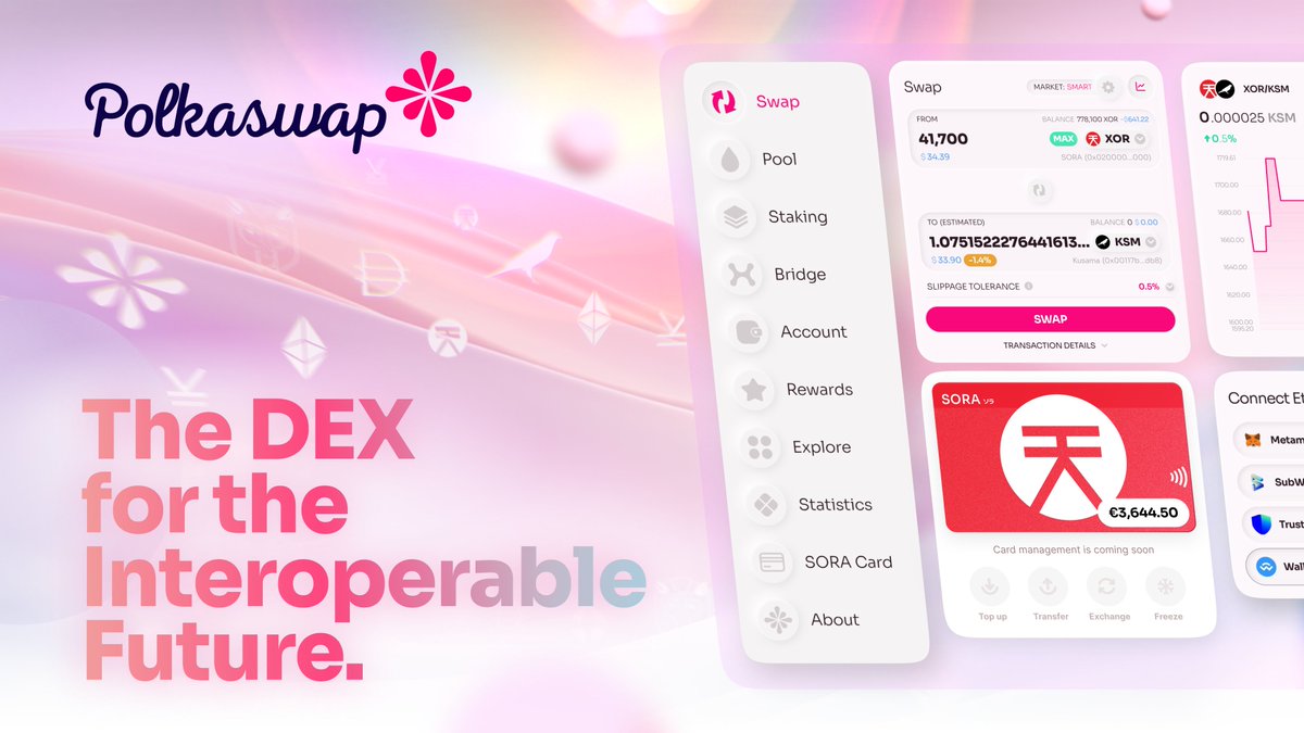 🌸Welcome to the future of decentralised finance with Polkaswap.io 🌸

Discover a world where interoperability and user-centric innovation meet.

Let’s explore the unique features and advantages that set Polkaswap apart!

#PolkadotDapps #DEX <a href="/Polkadot/">Polkadot</a>