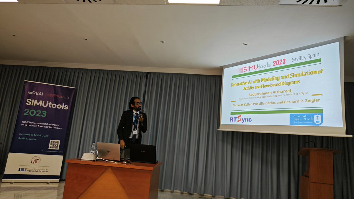 etsii's tweet image. #SIMUTools2023

Nicholas Keller, Assistant Professor at King Saud University @_KSU and Consultant at RTSync, talks about #GenerativeAI with #Modelling and #Simulation of Activity and #FlowbasedDiagrams