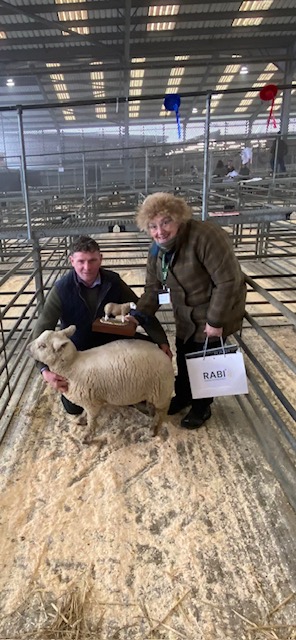 Our Leicestershire Chair recently attended Melton Fatstock Show on a very cold morning for the RABI Lamb class. The winning lamb was produced and shown by Nick Page of The Goodwood Estate; the second placed lamb was also produced by them. They raised a fantastic £469. Thank you!