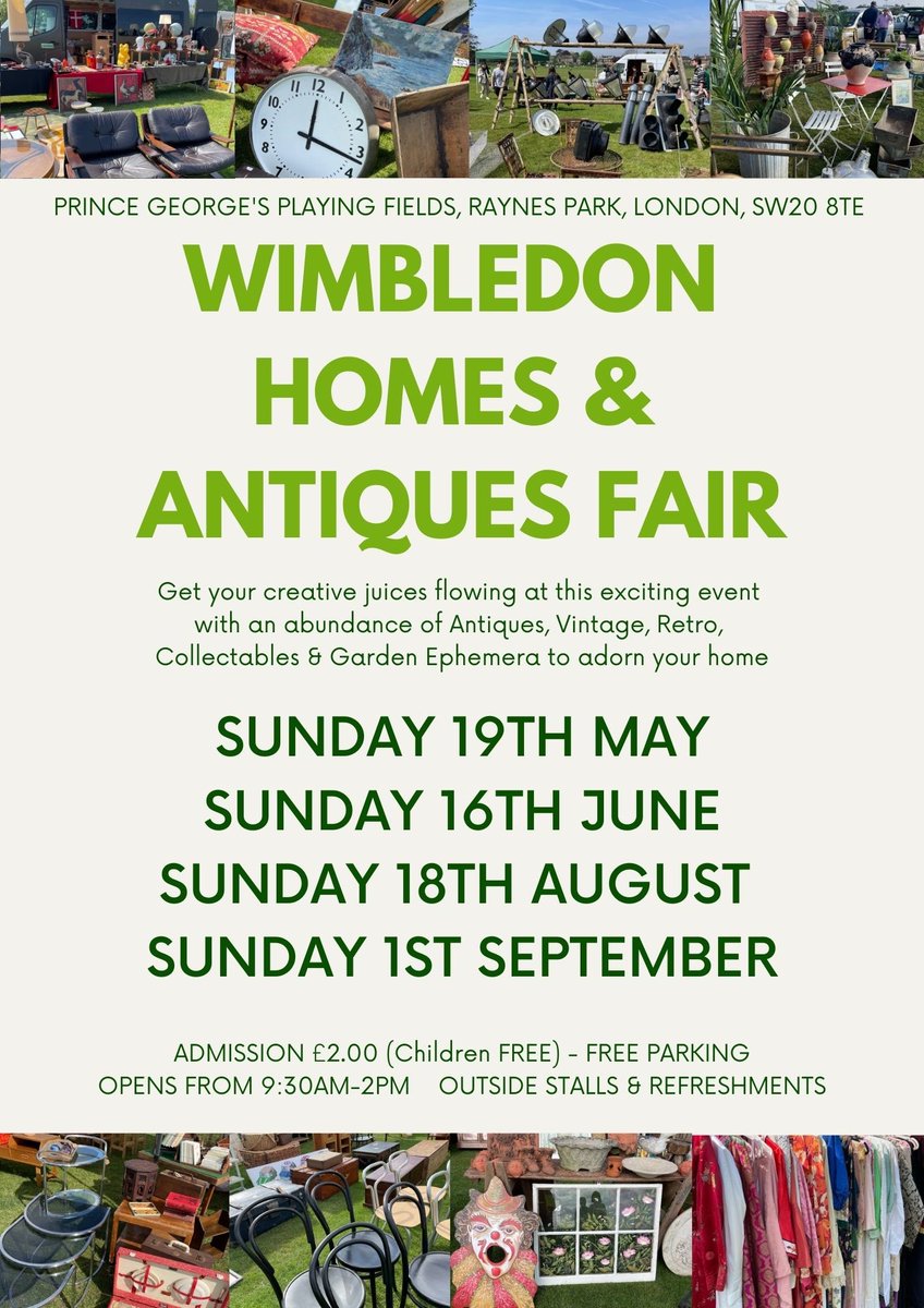 It’s the news we have all been waiting for …. We are back in 2024 with four fantastic events at our fabulous Wimbledon Homes &amp; Antiques!

If you require any further information, then please do not hesitate to get in touch!
01932 230 946
sunburyantiques.com