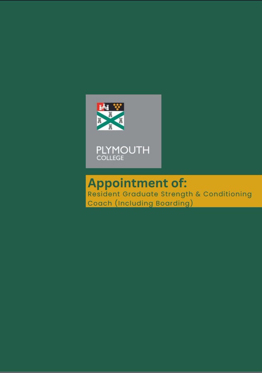 🚨 Graduate S&amp;C Coach Vacancy 🚨

💰 Monthly Salary
🏡 Free Accommodation
🍝 3 Free Meals a Day
🏋️‍♂️ Varied Coaching Timetable
🧠 Regular CPD
😎 School Holidays Off ⛱️

Closing Soon⏳

Visit the link below for more details⬇️ 

plymouthcollege.com/information/va…
