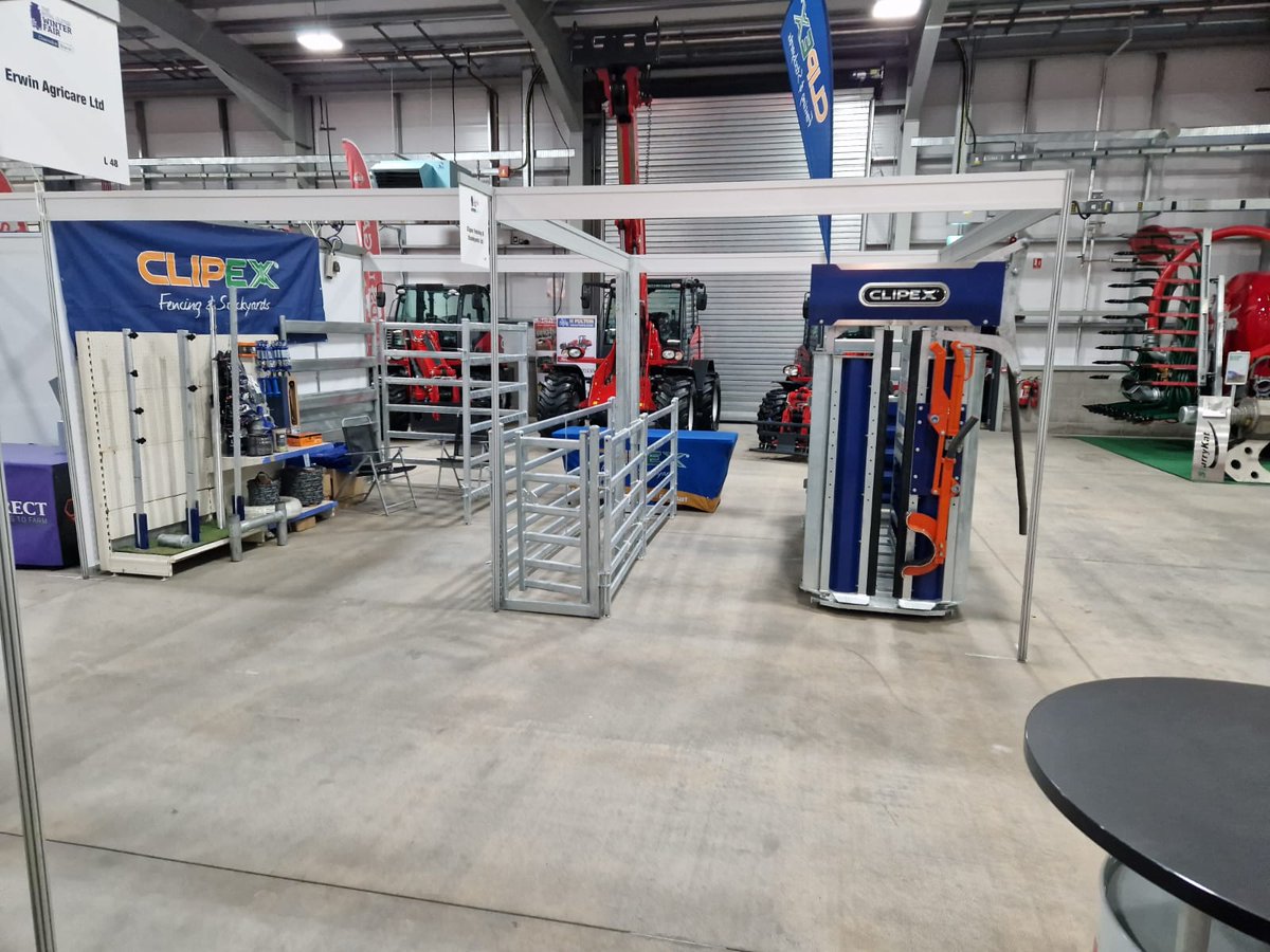 ClipexEurope's tweet photo. Thrilled to be attending the @ruaswinterfair at the @EikonExhibitionin Lisburn, NI today.
On display: Sheep Fencing, Calf Pens, Sheep Hurdles, Clipex Cattle Crush &amp; Cattle Panels. We can't wait to meet you! #WinterFair2023 #Agriculture #EikonExhibitionCentre #clipexfencing https://t.co/2mQrL3t8AJ