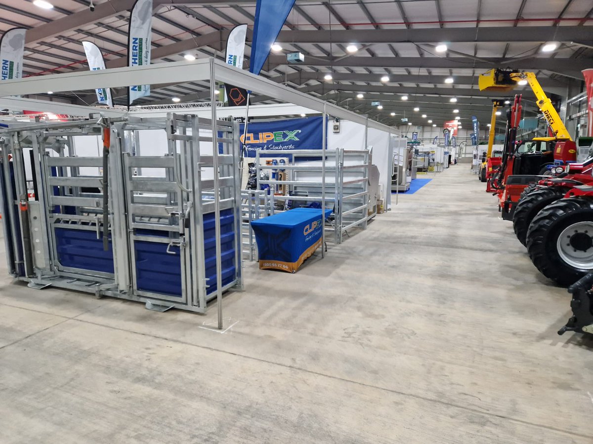 ClipexEurope's tweet photo. Thrilled to be attending the @ruaswinterfair at the @EikonExhibitionin Lisburn, NI today.
On display: Sheep Fencing, Calf Pens, Sheep Hurdles, Clipex Cattle Crush &amp; Cattle Panels. We can't wait to meet you! #WinterFair2023 #Agriculture #EikonExhibitionCentre #clipexfencing https://t.co/2mQrL3t8AJ