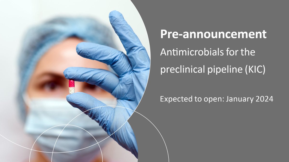 This new KIC call funds consortia of researchers and companies to conduct research on novel #antimicrobials. The emphasis is on studies that can be translated into (pre-)clinical trials within a reasonable time frame. More information: nwo.nl/en/news/pre-an… @MinVWS