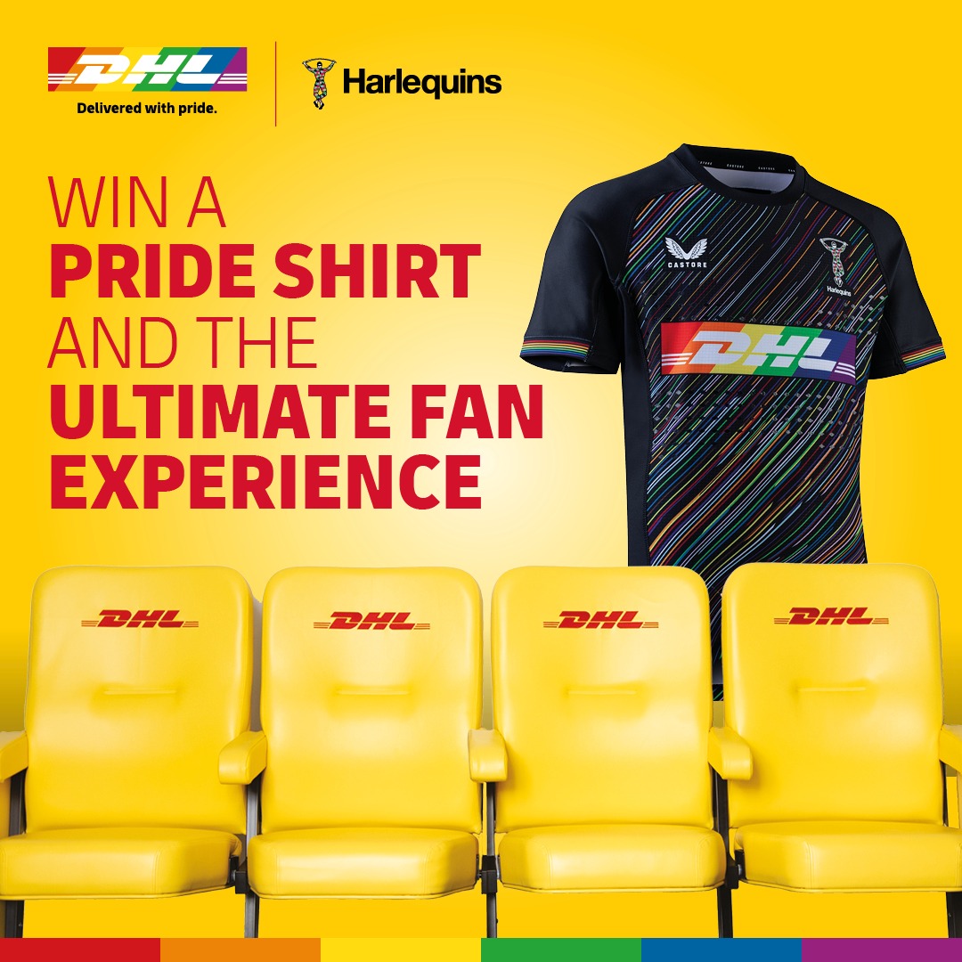 🌈 To celebrate the launch of the new LGBTQ+ Pride Supporters Kit, @DHLRugbyUK is giving fans the chance to win the shirt and the ultimate fan experience for the Pride fixture vs Leicester Tigers on the 26th January. Enter here: express-resource.dhl.com/uk-ultimate-fa… #COYQ