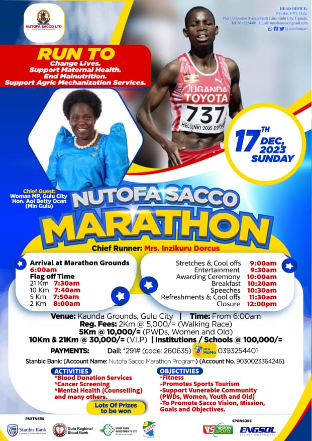 VisionGroup's tweet photo. Run with purpose at the #NUTOFASACCOMarathonProgram on December 17th at Kaunda Grounds, Gulu City. Lace up to change lives, support maternal health, end malnutrition, and boost agricultural mechanization. See the poster for details.
#MechanisedFarming #BetterLife https://t.co/SClVlSMXnw