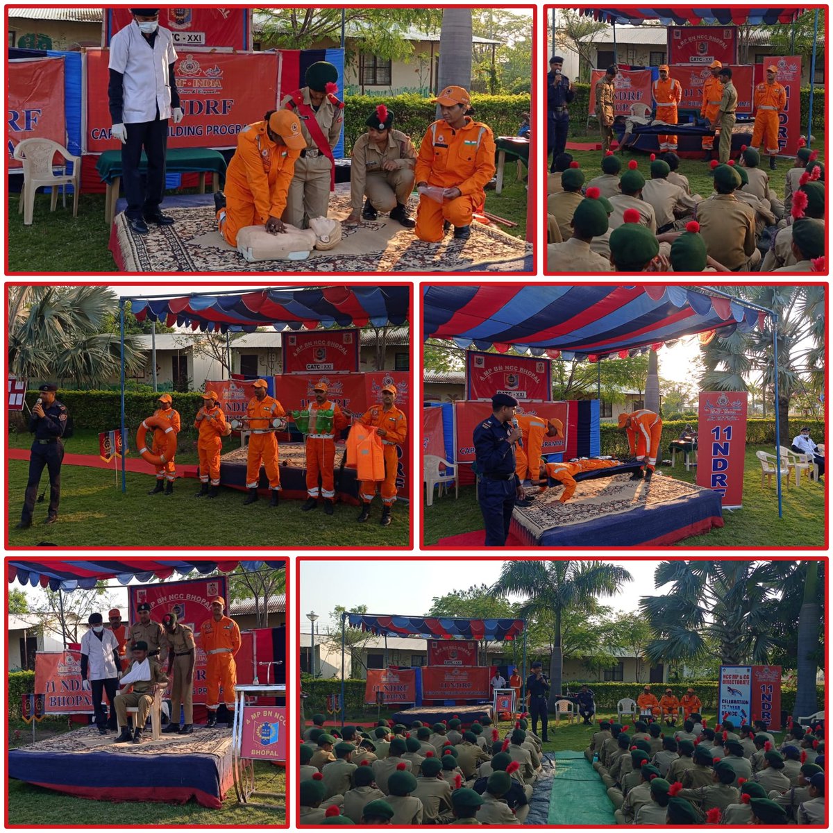 11NDRF's tweet photo. #Disaster_Preparedness
#CAPACITY_BUILDING_PROGRAMME
🔶आज NDRF टीम द्वारा 04 बीएन एनसीसी #भोपाल (म.प्र.) में एनसीसी कैडेट को आपदा-बचाव का प्रशिक्षण दिया गया।

 "आपदा से तैयारी..है समझदारी"
 #NDRF4U🇮🇳
@NDRFHQ
@ManojKu21690089 
@CollectorBhopal
@mpsdma
@CMMadhyaPradesh https://t.co/9xZ7MygNhg