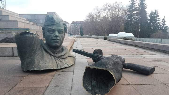 A monument to the Red Army is being taken down in Sofia, Bulgaria.