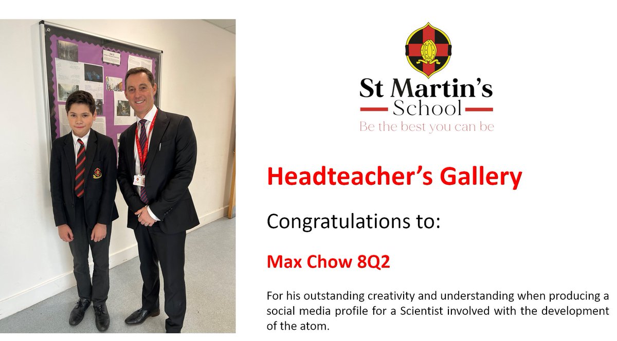 Congratulations to Max Chow in Year 8 for his amazing creativity and understanding when producing his science homework project. Well done Max #headteachersgallery #science #bethebestyoucanbe