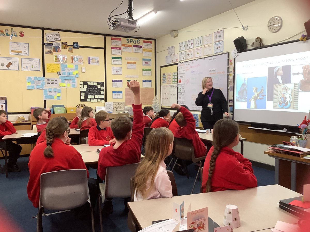 robwilkprimary's tweet photo. #RWPAY6 had a visit from Judge Pickering this morning to round off our PSHE learning. She talked to us all about her role as an immigration judge and the #Britishvalue of rule of law! https://t.co/Oaj6QnfM73