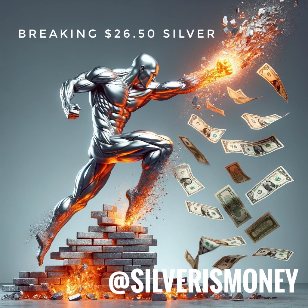 ComstockRoyalty's tweet photo. TIME TO BREAK $26.50 @SilverisMoney on Telegram with John Perez https://t.co/jXfNb5GG0F