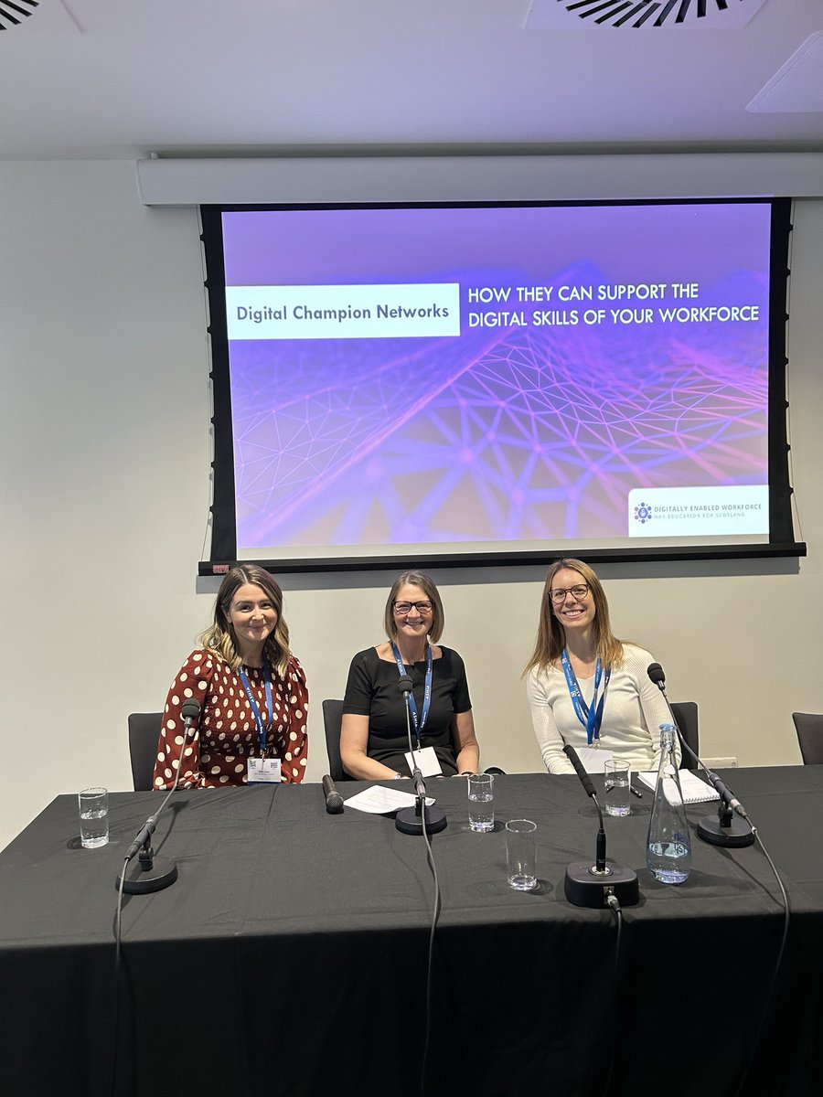 Brilliant breakout session at #digifest23 this morning exploring Digital Champion Networks &amp; how they can support the digital skills of your workforce. Well done! #DigiCare4Scot #DigiFest23
learn.nes.nhs.scot/72494
<a href="/lowe_hilary/">Hilary Lowe</a> <a href="/PamDimbers/">Pamela Dimberline</a> <a href="/EmmaScatterty/">Emma Scatterty</a> <a href="/NHS_Education/">NHS Education for Scotland (NES)</a>