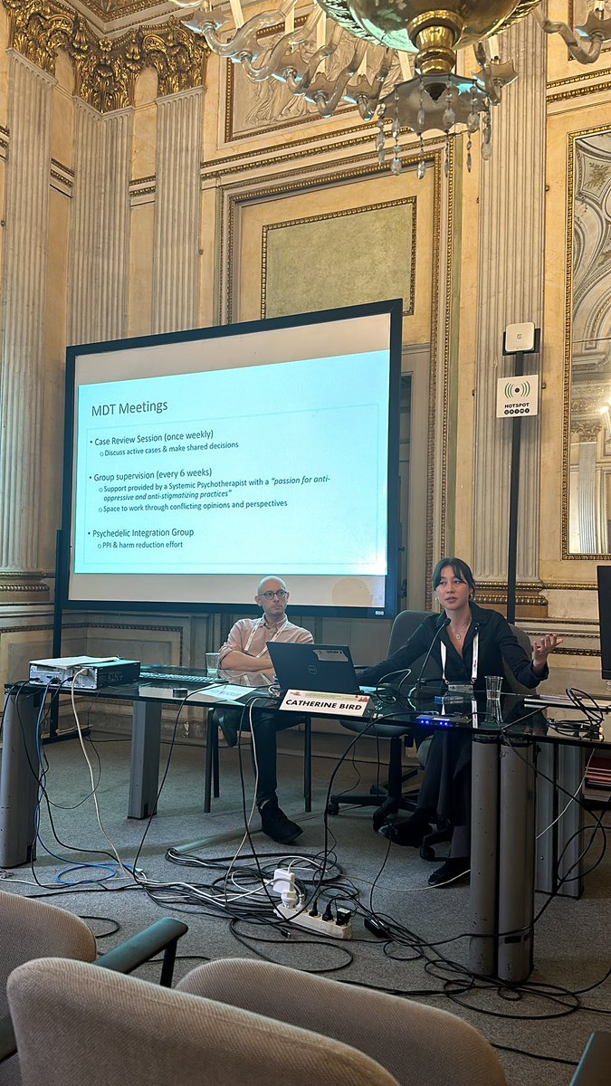 Laithalexander's tweet photo. @drjrucker @catbirdmeow Describing the crucial importance of MDT input in psychedelic trials. Ongoing case reviews during the trial 

#ISAD2023 https://t.co/adjV90diB4