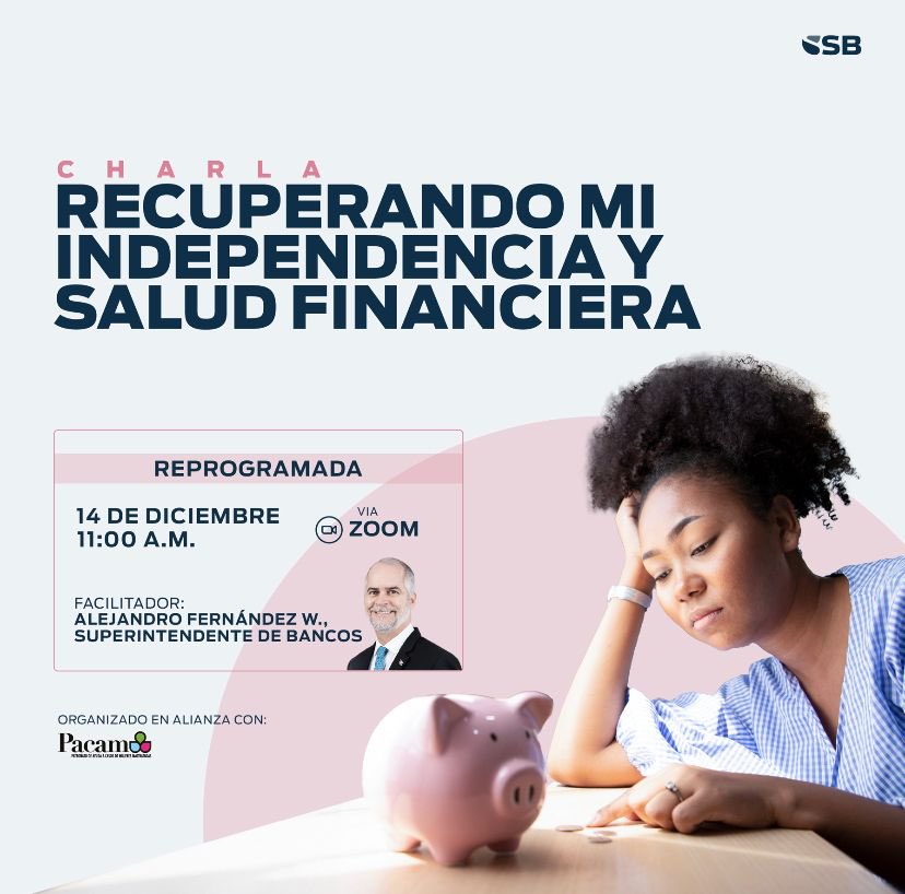 PacamRD's tweet photo. La violencia económica es una de las estrategias de los agresores para que sus parejas dependan económicamente de ellos.

El Superintendente de Bancos Alejandro Fernández , @SBFernandezW , ofrecerá la charla virtual.  Hoy, 11:00 AM. Inscríbete👇 

https://t.co/5ygmNKpdLW https://t.co/alnxEipqdC