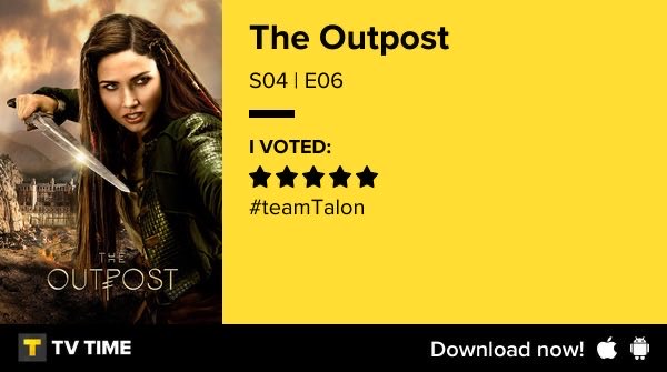 soslalisa's tweet image. I’ve just watched episode S04 | E06 of The Outpost #TheOutpost #tvtime