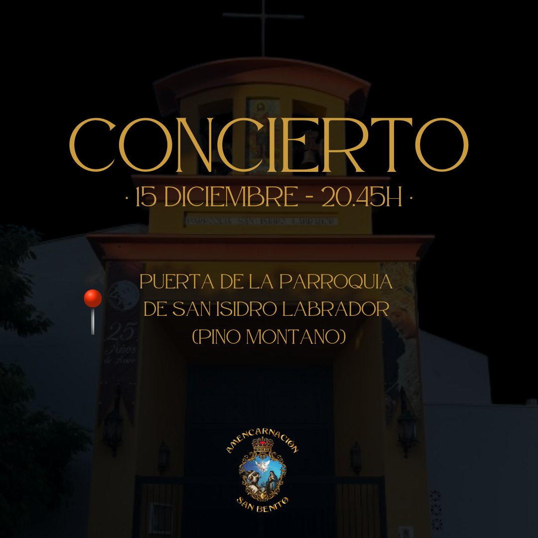 AMENcarnación (@amencarnacion_) on Twitter photo Mañana 𝐯𝐢𝐞𝐫𝐧𝐞𝐬 15 𝐝𝐞 𝐝𝐢𝐜𝐢𝐞𝐦𝐛𝐫𝐞 daremos nuestro último concierto del año 👏🏽🎼
Será en las puertas de la Parroquia de San Isidro Labrador de la querida <a href="/HdadPinoMontano/">Hdad. Pino Montano</a> 💙💜
El patio de la Parroquia de San Isidro Labrador permanecerá abierto para poder consumir Mañana 𝐯𝐢𝐞𝐫𝐧𝐞𝐬 15 𝐝𝐞 𝐝𝐢𝐜𝐢𝐞𝐦𝐛𝐫𝐞 daremos nuestro último concierto del año 👏🏽🎼
Será en las puertas de la Parroquia de San Isidro Labrador de la querida <a href="/HdadPinoMontano/">Hdad. Pino Montano</a> 💙💜
El patio de la Parroquia de San Isidro Labrador permanecerá abierto para poder consumir