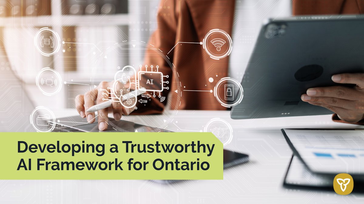 Ontario is continuing to consult with experts from the Artificial Intelligence (AI) industry, academia & other organizations to develop a transparent and ethical framework for AI use across government. Learn more at ontario.ca/page/ontarios-…