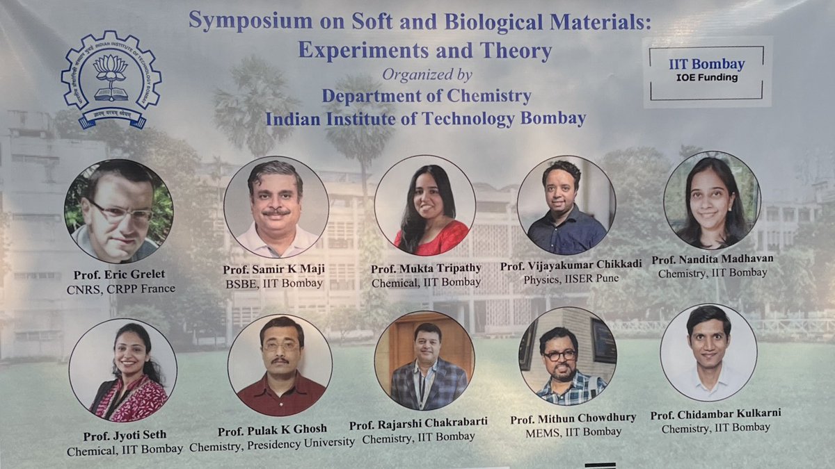 piyali_chem's tweet image. Had a great opportunity to listen to a wonderful talk by my mentor @Chakrabarti_Lab in the ‘Symposium on Soft and Biological Materials: Experiments and Theory’, organised by Department of Chemistry, @iitbombay