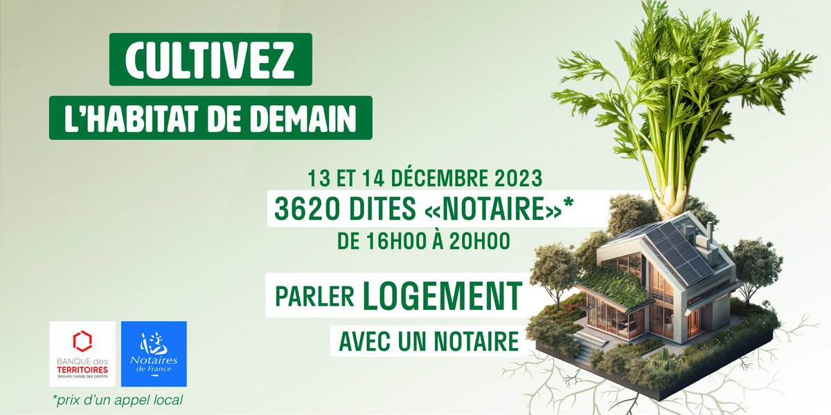 Dernier jour des #4JoursduLogement : les #NotairesdeFrance répondent à vos questions par téléphone jusqu’à 20h. Pour bénéficier d’une consultation téléphonique : composez le 3620 et dites notaire ! 
#logement #immobilier