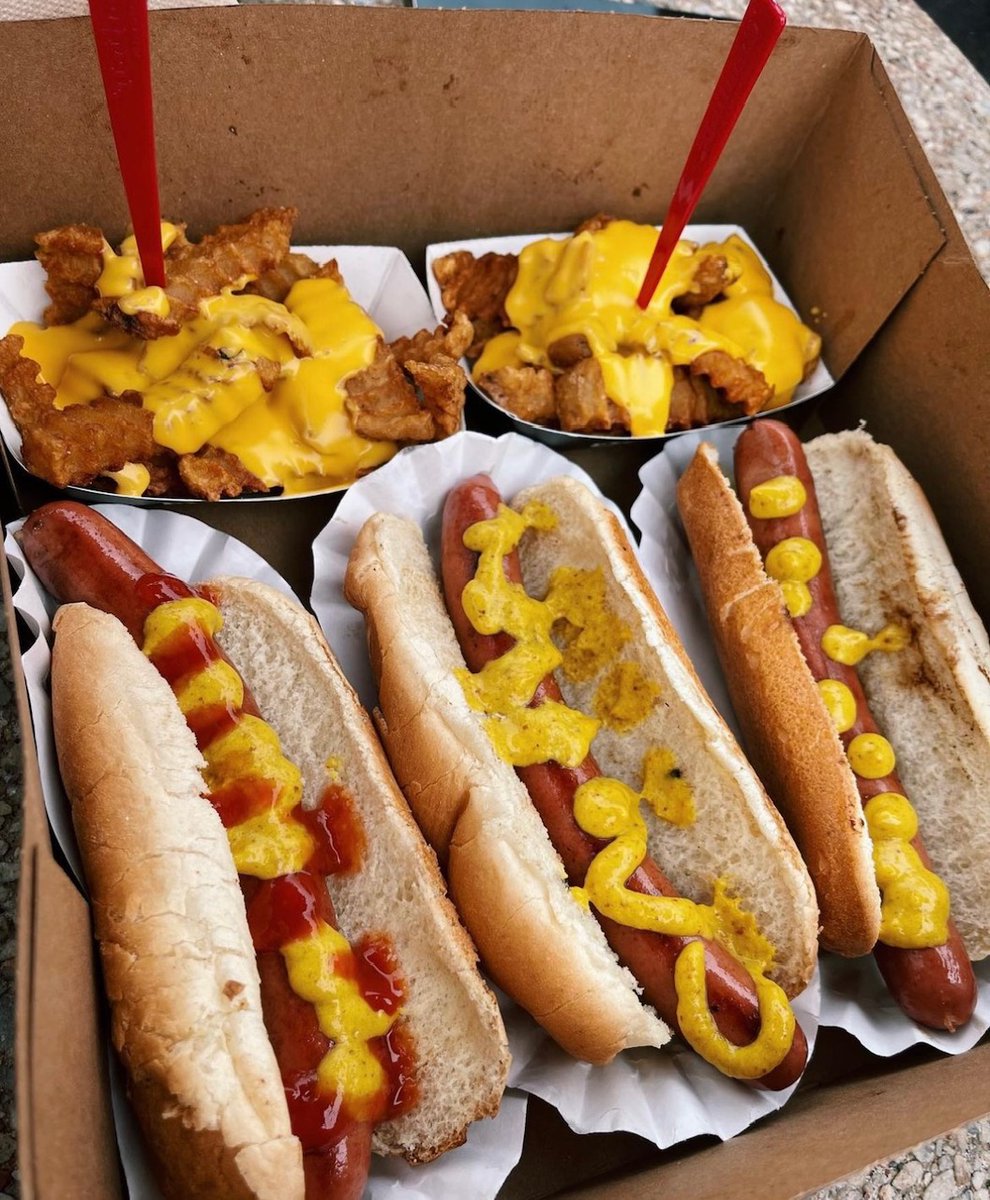 Today’s lineup 🙌 📸: @munchin_with_kristi #hotdog #fries #cheesefries