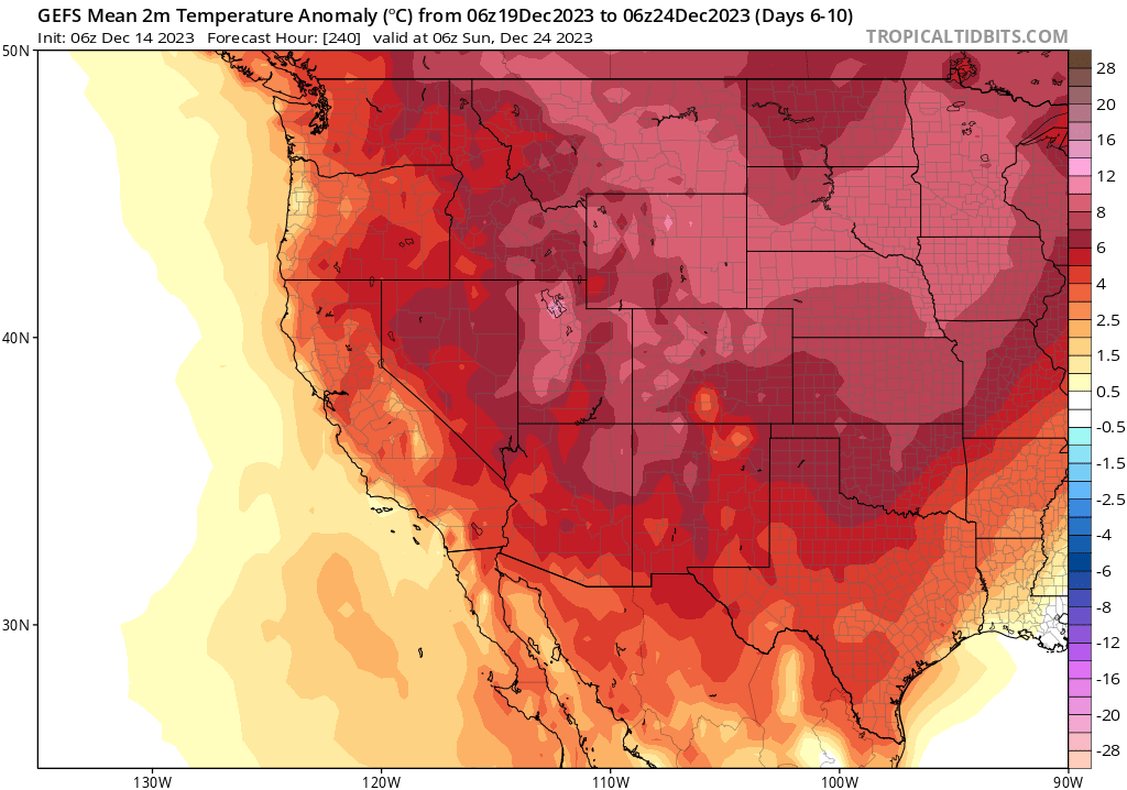 Strong agreement across model ensembles regarding upcoming wet pattern across essentially all of CA that will likely last *at least* 2 weeks. Storms will start out very warm, with high snow levels, before becoming somewhat colder later in the sequence. #CAwx #CAwater