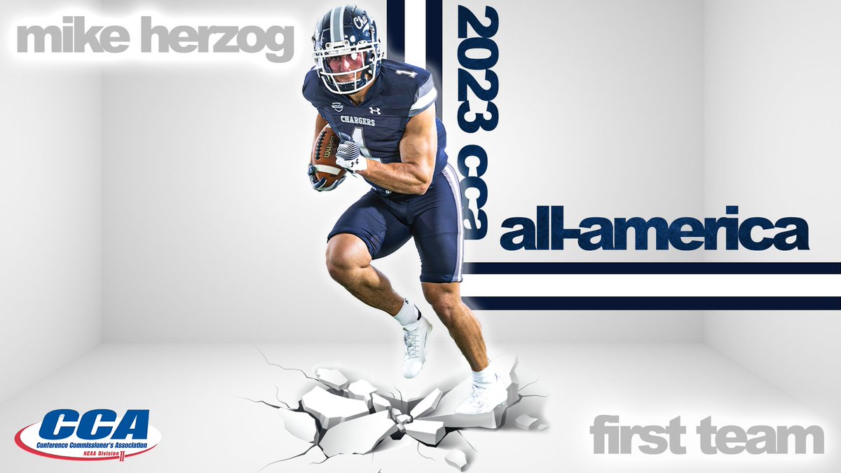 Another All-American award for @Hillsdale_FB's Mike Herzog, as the senior tailback was named a first-team All-American by the @d2cca this morning! #ChargeOn Release: hillsdalechargers.com/sports/fball/2…
