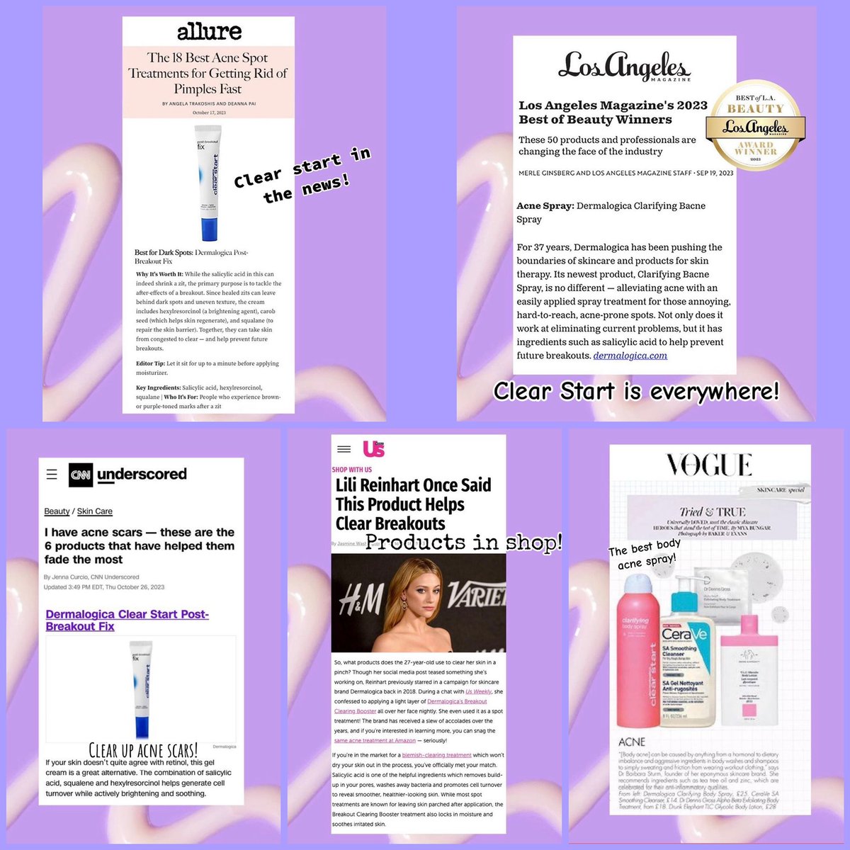 #dermalogica #clearstart in the #news #print #clearskin #acnefree #acne #scarring #healthyskin #inshop #aestheticsbyjennifer #oc #placentia #skintherapist #skincare #esthetician #facials #shopinstorelocal