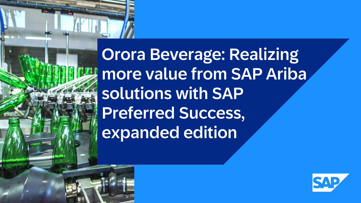 amitlodhe03's tweet image. Learn how Orora Beverage took the opportunity to seek advanced expert guidance alongside technical knowhow through #SAPPreferredSuccess for SAP Ariba solutions, expanded edition when looking for a long-term partner to help maximize value.

Read more: imsap.co/6018RuZJo