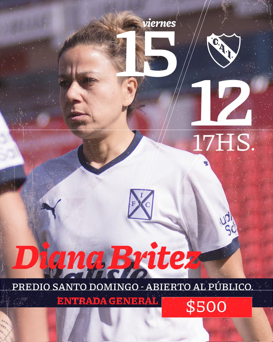 Mañana habrá una jornada histórica en Villa Domínico 🔥 Por primera vez, una jugadora profesional tendrá su partido de despedida. Vení a bancar a Diana Britez, referente de las Diablas, en su última cruzada con la camiseta de #Independiente. ¡Te esperamos! #TodoRojo 🔴